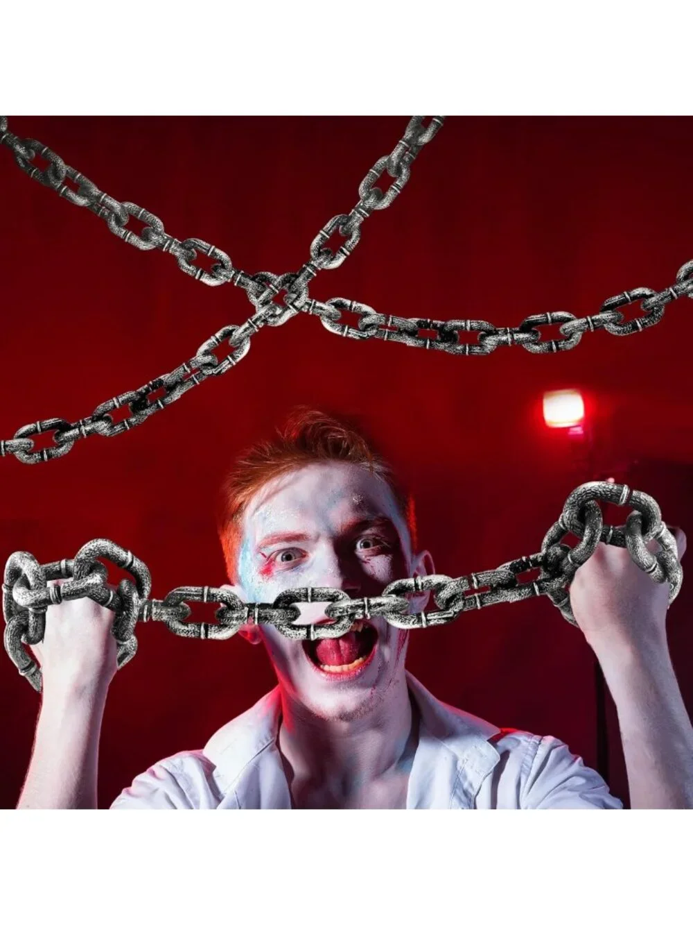 8 Pack 6ft Halloween Plastic Chains - Spooky Prison Props for Haunted House